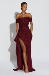 Fioreclo Jocelyn Maxi Dress in Wine Sparkle