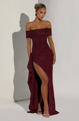 Fioreclo Jocelyn Maxi Dress in Wine Sparkle