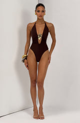 Fioreclo Jonelle Swimsuit in Plum Brown