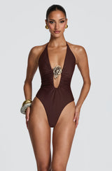 Fioreclo Jonelle Swimsuit in Plum Brown