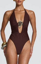 Fioreclo Jonelle Swimsuit in Plum Brown