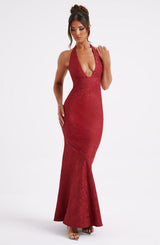 Fioreclo Josefina Maxi Dress in Red