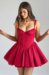 Fioreclo Josette Mini Dress in Red