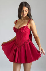 Fioreclo Josette Mini Dress in Red