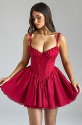 Fioreclo Josette Mini Dress in Red