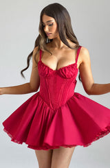 Fioreclo Josette Mini Dress in Red
