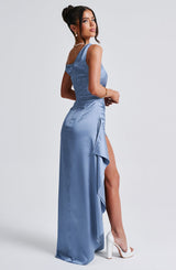 Fioreclo Julietta Maxi Dress in Dusty Blue
