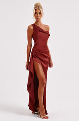 Fioreclo Julietta Maxi Dress in Rust