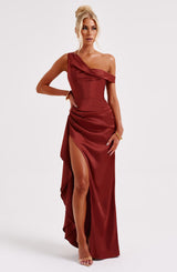 Fioreclo Julietta Maxi Dress in Rust