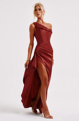 Fioreclo Julietta Maxi Dress in Rust