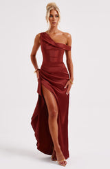 Fioreclo Julietta Maxi Dress in Rust