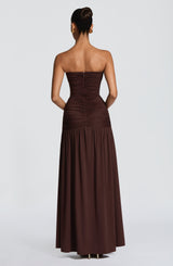Fioreclo Junelle Maxi Dress in Plum Brown