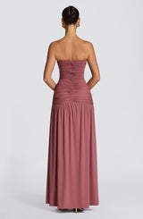 Fioreclo Junelle Maxi Dress in Rose Brown
