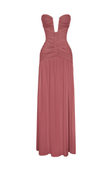 Fioreclo Junelle Maxi Dress in Rose Brown