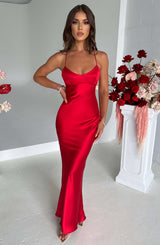 Fioreclo Malikah Maxi Dress in Red