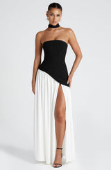 Fioreclo Maliyana Maxi Dress in Black/White