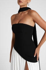 Fioreclo Maliyana Maxi Dress in Black/White