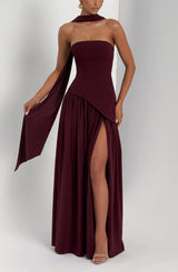 Fioreclo Maliyana Maxi Dress in Cherry Lacquer