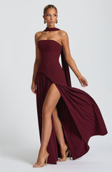 Fioreclo Maliyana Maxi Dress in Cherry Lacquer