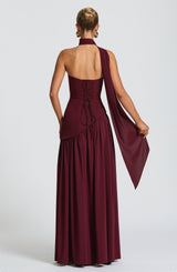 Fioreclo Maliyana Maxi Dress in Cherry Lacquer