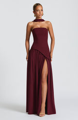 Fioreclo Maliyana Maxi Dress in Cherry Lacquer