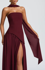 Fioreclo Maliyana Maxi Dress in Cherry Lacquer