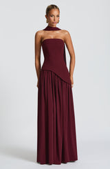 Fioreclo Maliyana Maxi Dress in Cherry Lacquer