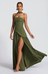 Fioreclo Maliyana Maxi Dress in Khaki
