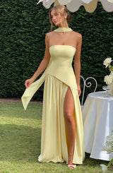 Fioreclo Maliyana Maxi Dress in Lemon