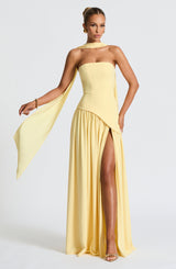 Fioreclo Maliyana Maxi Dress in Lemon