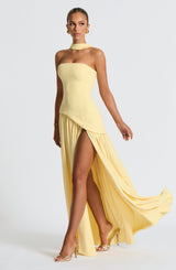 Fioreclo Maliyana Maxi Dress in Lemon
