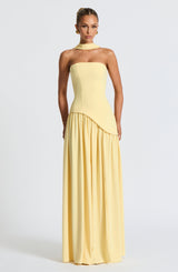 Fioreclo Maliyana Maxi Dress in Lemon