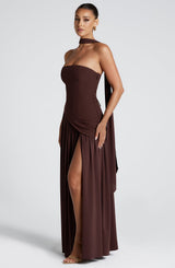 Fioreclo Maliyana Maxi Dress in Plum Brown