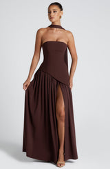 Fioreclo Maliyana Maxi Dress in Plum Brown