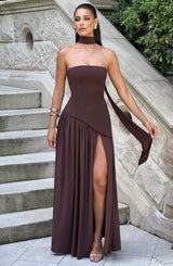 Fioreclo Maliyana Maxi Dress in Plum Brown