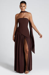 Fioreclo Maliyana Maxi Dress in Plum Brown
