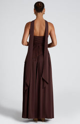 Fioreclo Maliyana Maxi Dress in Plum Brown