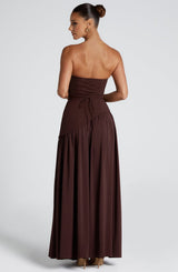 Fioreclo Maliyana Maxi Dress in Plum Brown