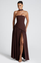Fioreclo Maliyana Maxi Dress in Plum Brown