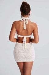 Fioreclo Margaux Halter Top in Ivory