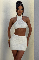 Fioreclo Margaux Mini Skirt in Ivory