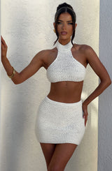 Fioreclo Margaux Mini Skirt in Ivory