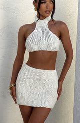 Fioreclo Margaux Mini Skirt in Ivory