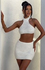 Fioreclo Margaux Mini Skirt in Ivory