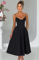 Fioreclo Mariella Midi Dress in Black