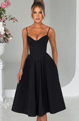Fioreclo Mariella Midi Dress in Black