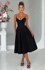 Fioreclo Mariella Midi Dress in Black