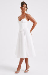Fioreclo Mariella Midi Dress in Ivory