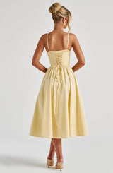 Fioreclo Mariella Midi Dress in Lemon