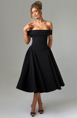 Fioreclo Marinda Midi Dress in Black